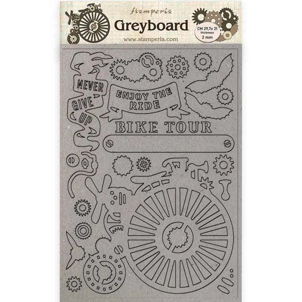Stamperia Voyages Fantastiques BICYCLE A4 Greyboard 21x29.7 cm/8.25x11.75" #KLSPDA428