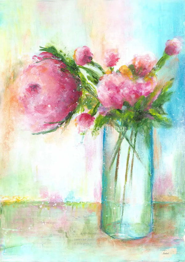 Decoupage Queen Ellen J Goods COTTAGE ROSES II A4 Rice Paper DQRP0292