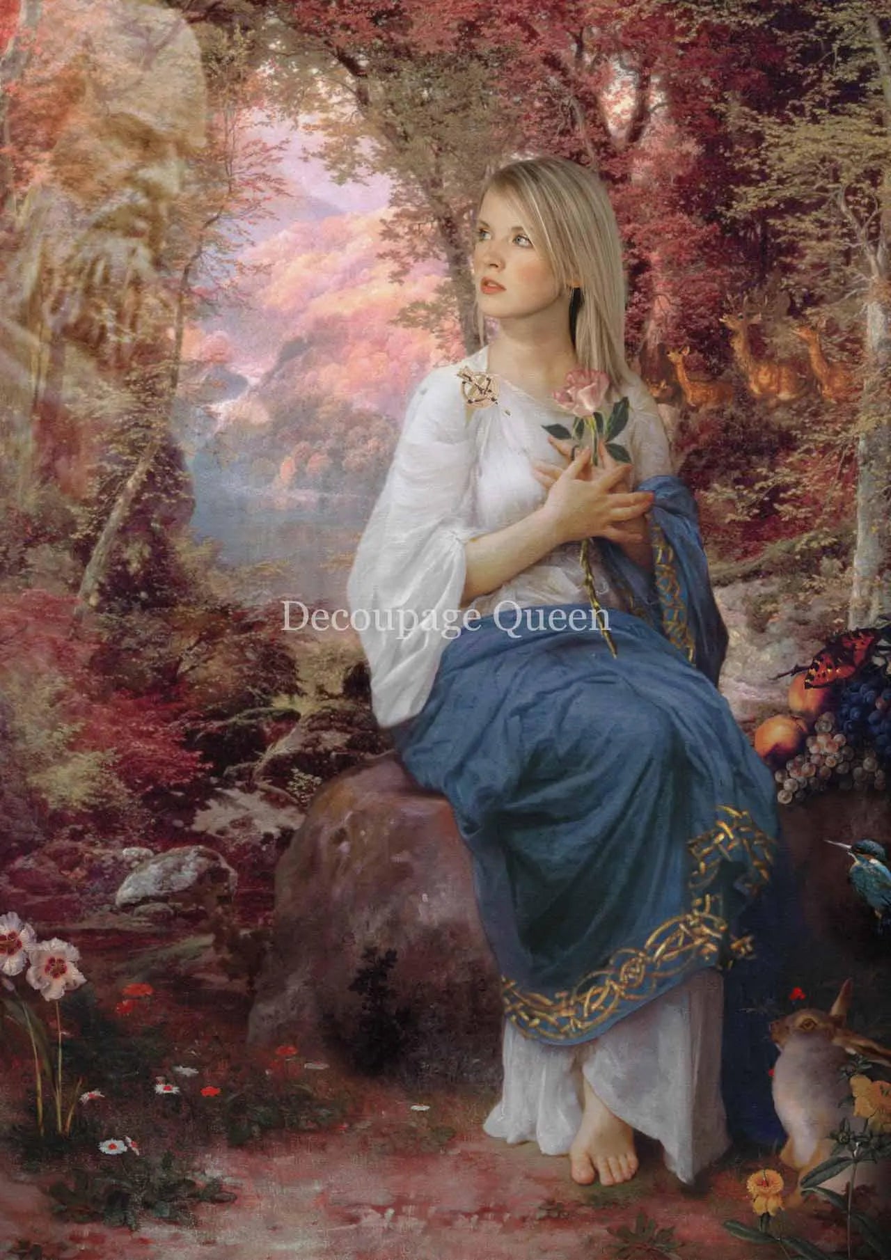 Decoupage Queen Howard David Johnson BRIGIT Celtic Goddess of Poetry  A4 Rice Paper DQRP_0336 Retired 7.20.24