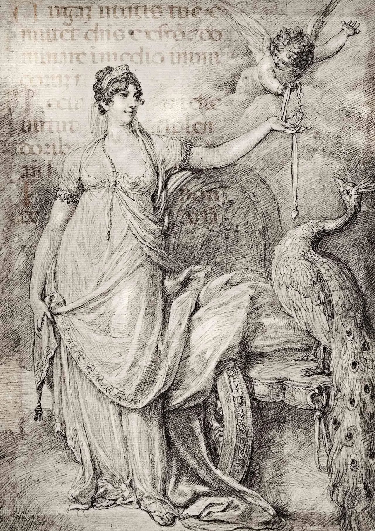 Decoupage Queen JUNO AND CUPID A4 Rice Paper dqrp0154
