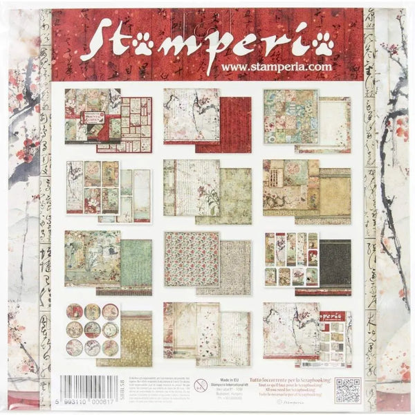 Stamperia ORIENTAL GARDEN 12x12 Double Faced Paper 10 Sheets + Bonus #SBBL58
