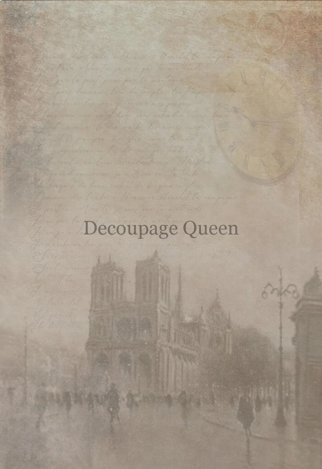 Decoupage Queen Roberta Marone TIMELESS PARIS A4 Rice Paper Flowers DQRP0448 Retired 7.20.24