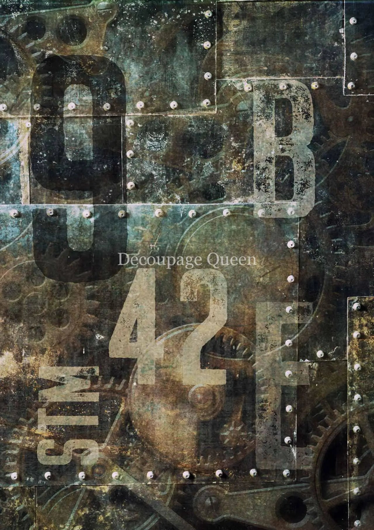 Decoupage Queen STEAMPUNK STM42 A4 Rice Paper #DQRP_0349 Retired 7.20.24