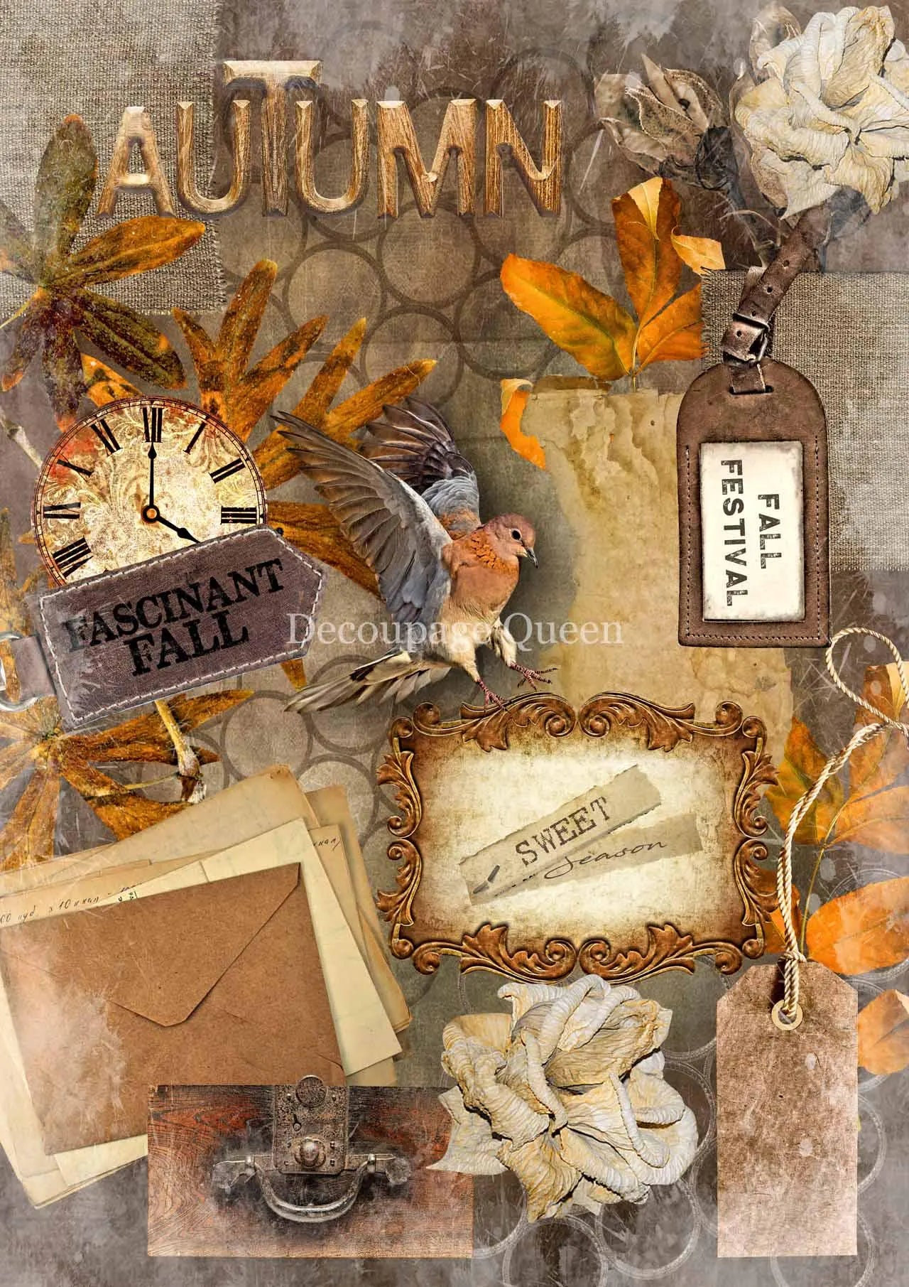 Decoupage Queen SWEET AUTUMN A4 Rice Paper DQRP_0328
