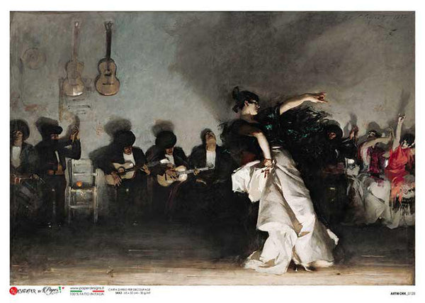 Paper Designs Sargent EL JALEO A4 Decoupage Rice Paper #ARTWORK0128