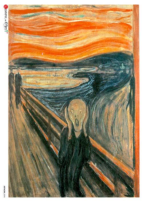 Paper Designs THE SCREAM Edvard Munch A4 Decoupage Rice Paper #ARTWORK0098
