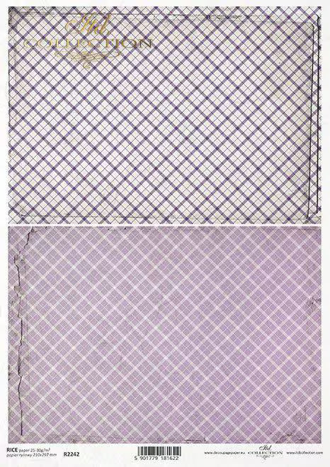 ITD Collection Lavender Plaid 2 Pack A4 Rice Paper #R2242