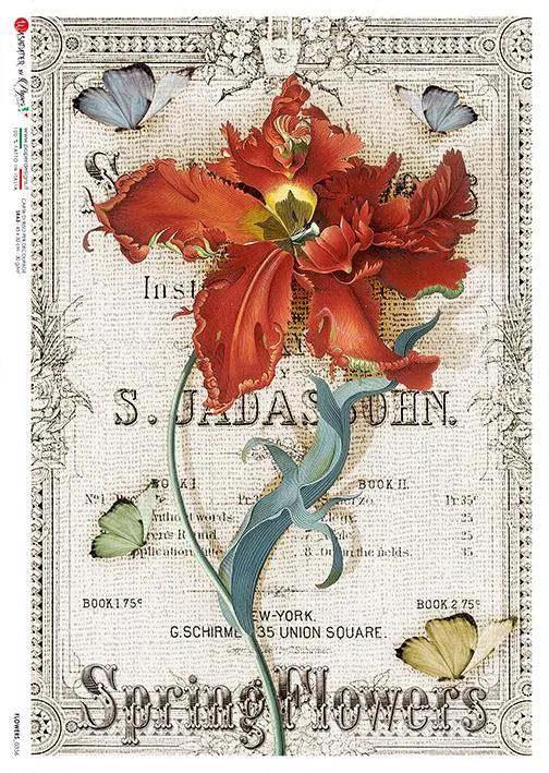 Paper Designs FLOWERS 0356 A4 Decoupage Rice Paper