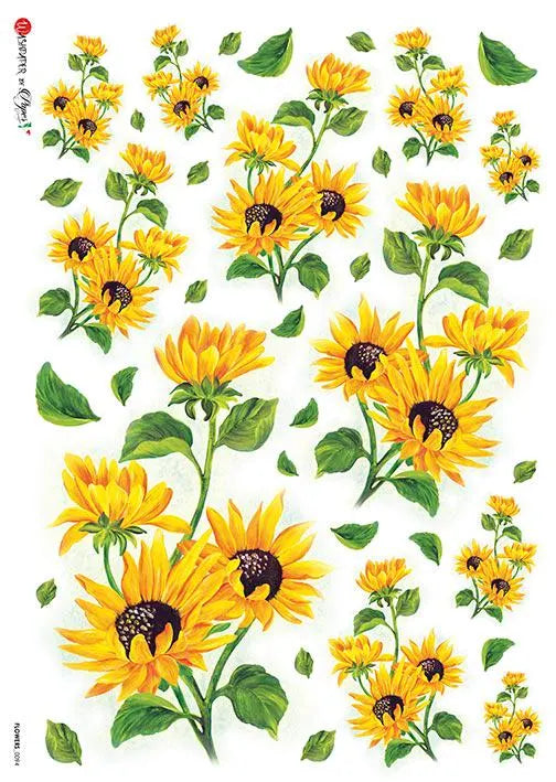 Paper Designs FLOWERS Sunflowers A4 Decoupage Rice Paper #FLOWERS0094