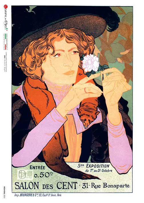 Paper Designs SALON des CENT Exposition Poster A4 Decoupage Rice Paper #NOUVEAU0031