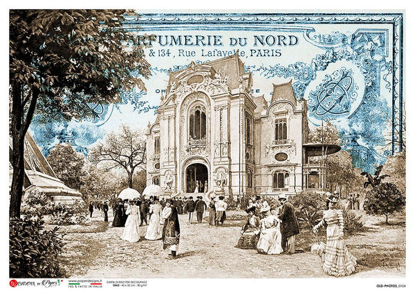 Paper Designs Old Photos CHATEAU Scene A4 Decoupage Rice Paper #OLD PHOTOS 0104