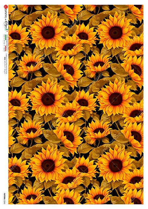 Paper Designs BRIGHT SUNFLOWERS A4 Decoupage Rice Paper #PATTERN 0243