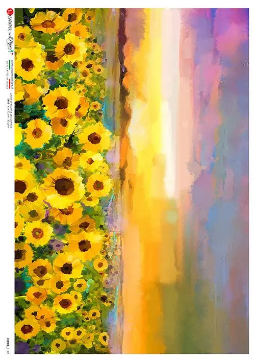 Paper Designs SUNFLOWER A4 Decoupage Rice Paper #VIEWS 0169