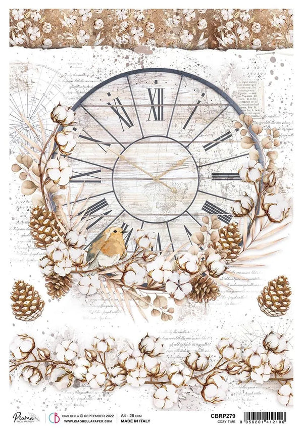Ciao Bella COZY TIME Rice Paper A4 Mixed Media #CBRP279
