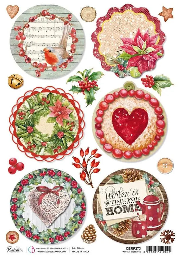 Ciao Bella WINTER MOMENTS Rice Paper A4 Mixed Media #CBRP273