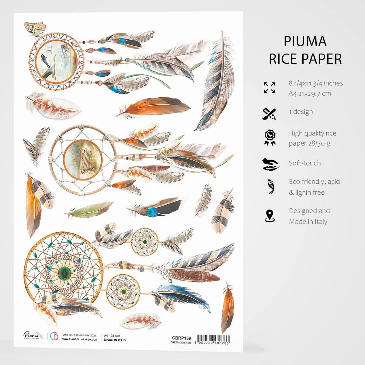Ciao Bella DREAMCATCHER Rice Paper A4 Mixed Media CBRP159