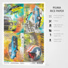 Ciao Bella Start your Engines NO SPEED LIMIT Cards Rice Paper A4 Mixed Media #CBRP087