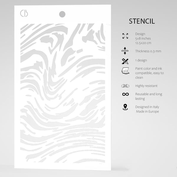 Ciao Bella MARBLE Texture Stencil 5" x 8" #MS072