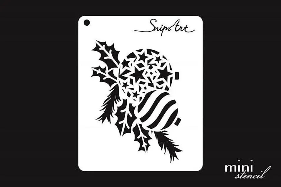 Snipart Mini Stencil CHRISTMAS BAUBLE 8cm x 10cm #28414