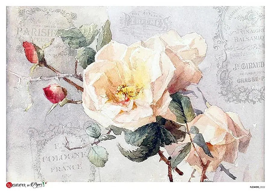 Paper Designs FLOWERS 0322 A4 Decoupage Rice Paper