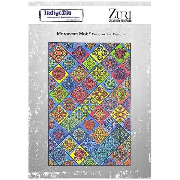 Zuri IndigoBlu MOROCCAN MOTIF A5 Cling Rubber Stamp SET 6 pcs #IND0918