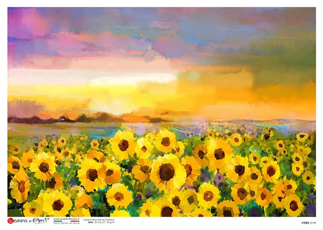 Paper Designs SUNFLOWER A4 Decoupage Rice Paper #VIEWS 0169