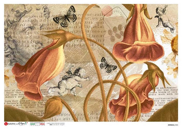 Paper Designs FLORAL COLLAGE A4 Decoupage Rice Paper #FLOWERS 0385