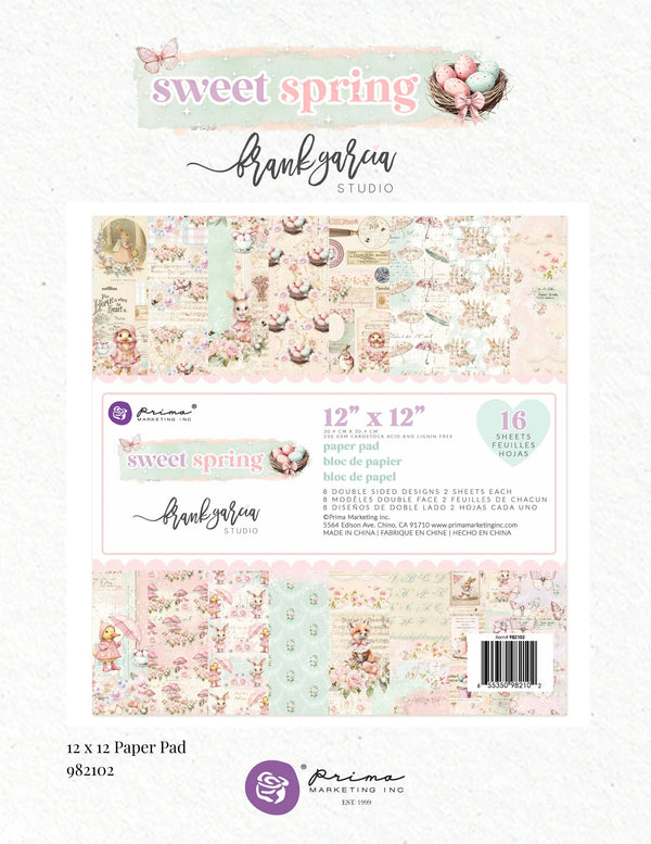 Prima Marketing 'Sweet Spring' 12x12 paper pad packaging on a white background