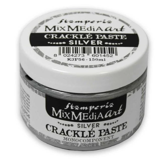 Stamperia Mix Media Art CRACKLE PASTE SILVER 150 Ml  #K3P56