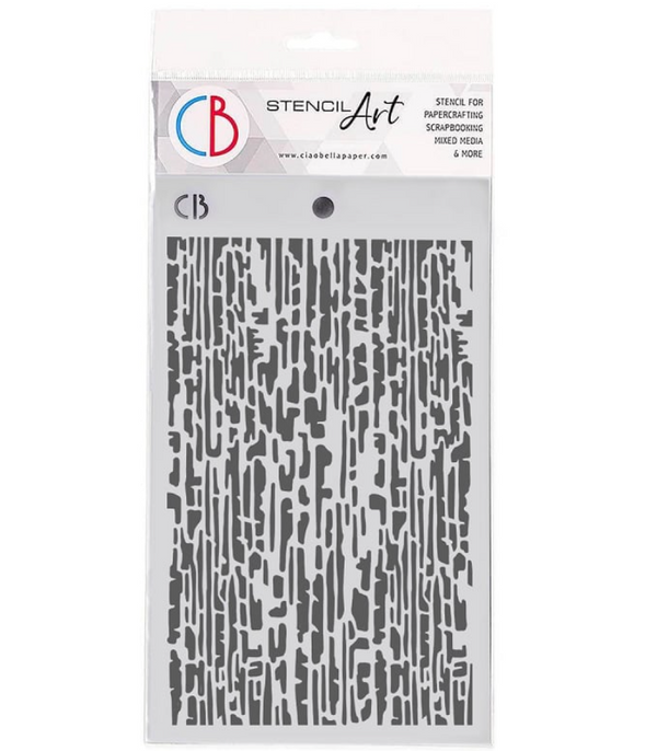 Ciao Bella BIRCH WOOD Texture Stencil 5" x 8"  #MS126