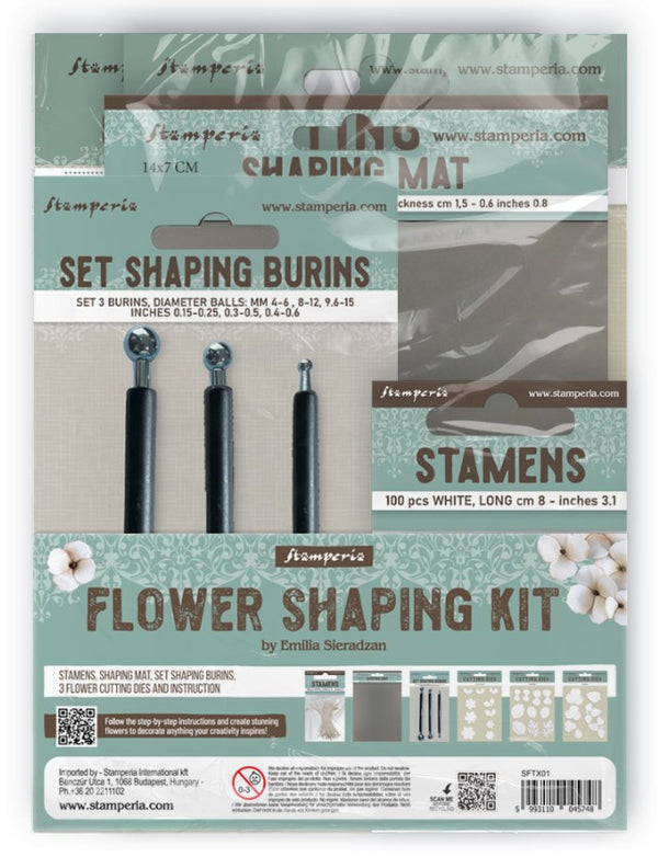 Stamperia TIMELESS FLOWER SHAPING ASSORTMENT Kit Dies Mat Burins Stamens  #SFTX01
