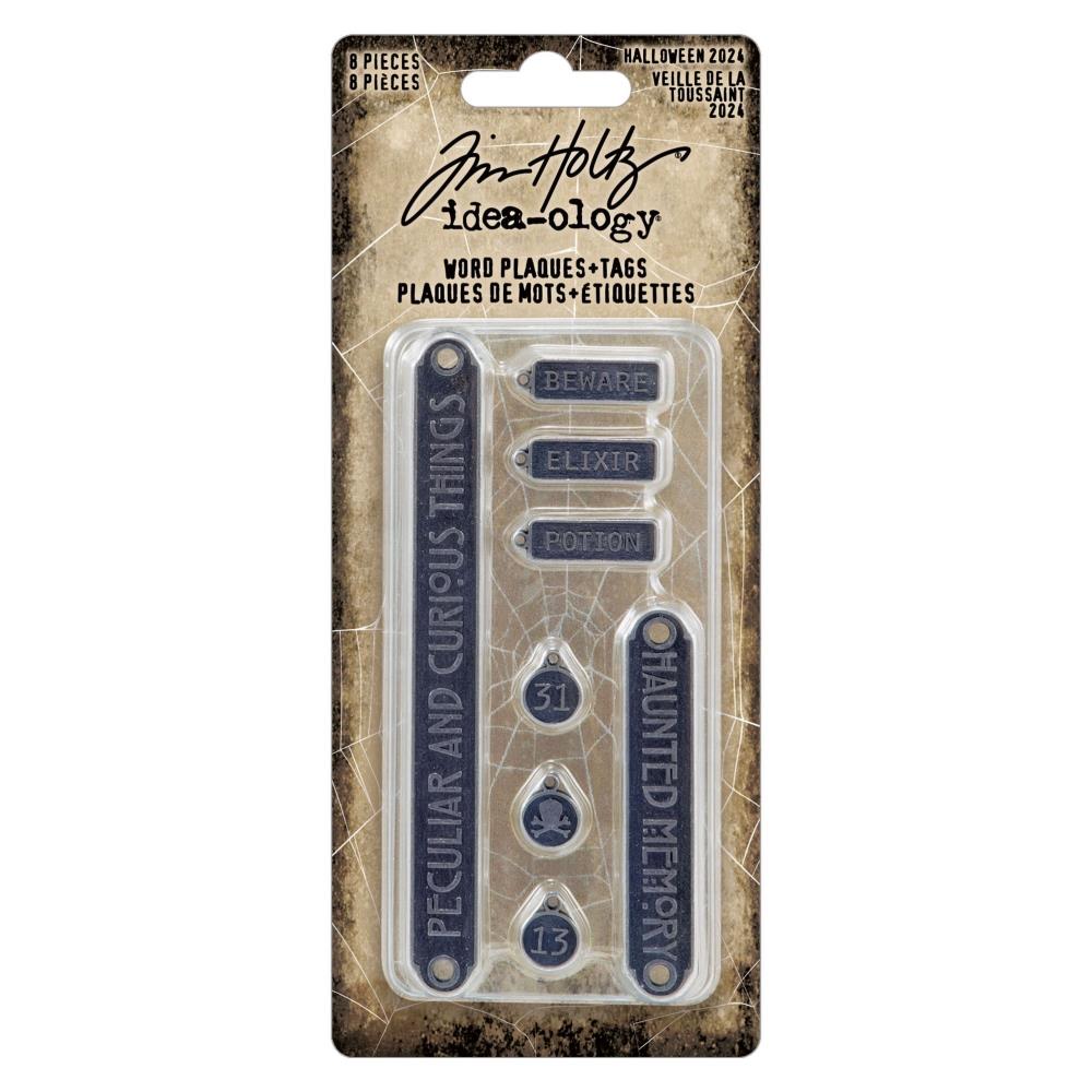 Tim Holtz idea-ology HALLOWEEN 2024 Word Plaques and Tags 8 pcs #TH94388