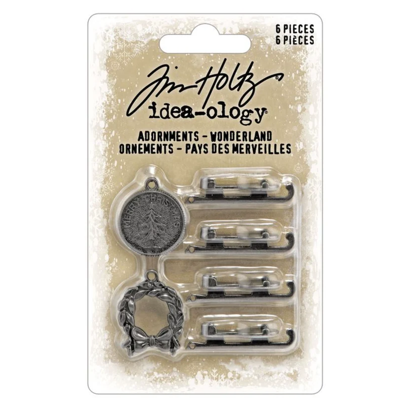 PRE-ORDER Tim Holtz idea-ology ADORNMENTS - WONDERLAND 6 pcs #TH94486