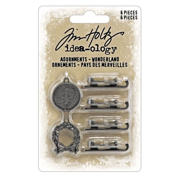 PRE-ORDER Tim Holtz idea-ology ADORNMENTS - WONDERLAND 6 pcs #TH94486