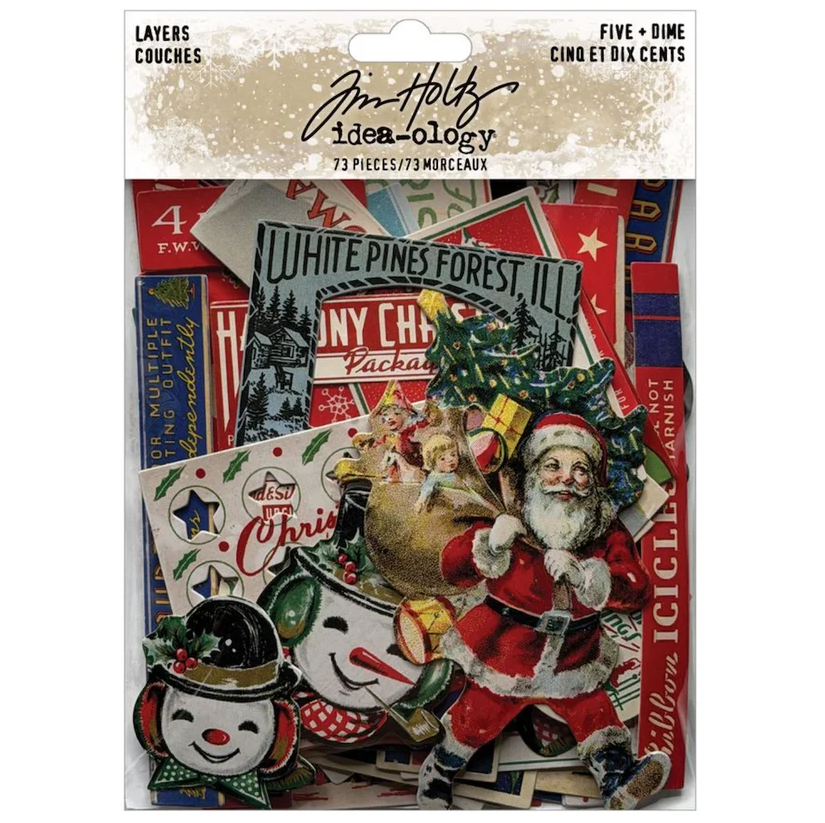 PRE-ORDER Tim Holtz idea-ology LAYERS - FIVE & DIME 73 pcs #TH94496