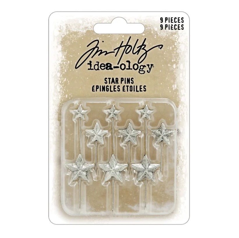 PRE-ORDER Tim Holtz idea-ology STAR PINS 9 pcs #TH94498