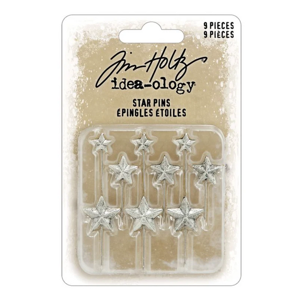 PRE-ORDER Tim Holtz idea-ology STAR PINS 9 pcs #TH94498