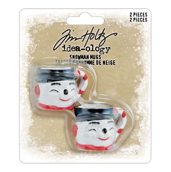 PRE-ORDER Tim Holtz idea-ology SNOWMAN MUGS 2 pcs #TH94501
