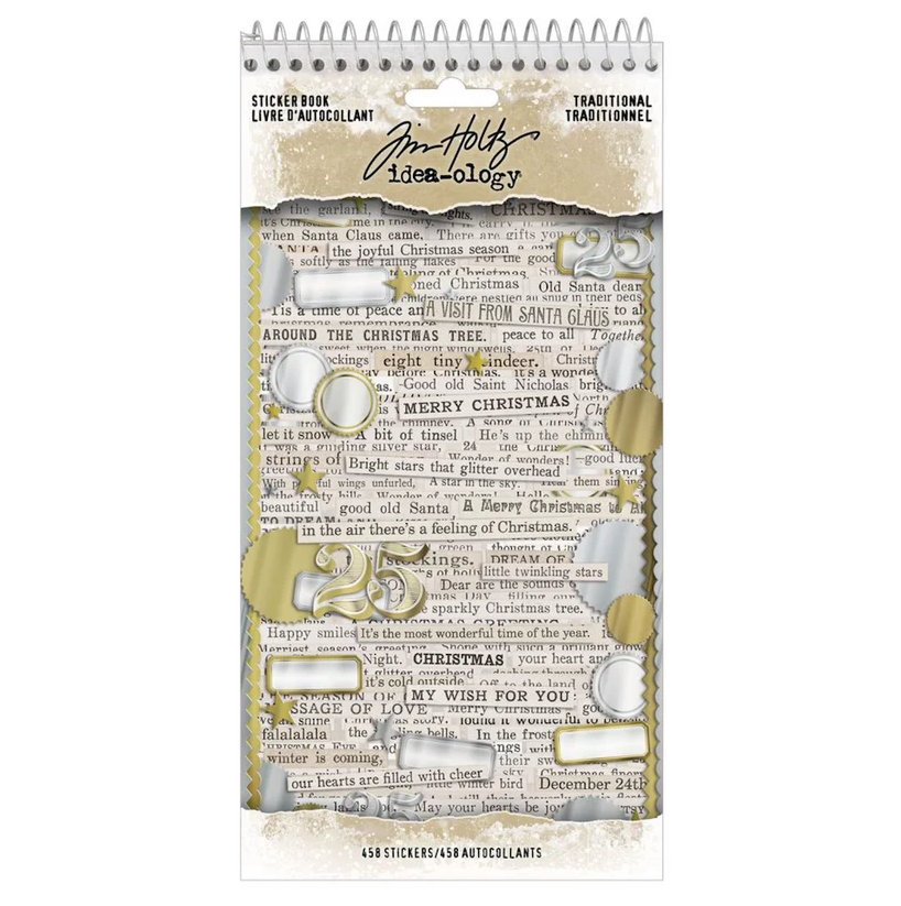 PRE-ORDER Tim Holtz idea-ology STICKER BOOK - TRADITIONAL 458 pcs #TH94503