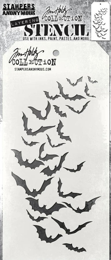 Tim Holtz BATTY Bats Halloween 2024 Layering Stencil 4 1/8