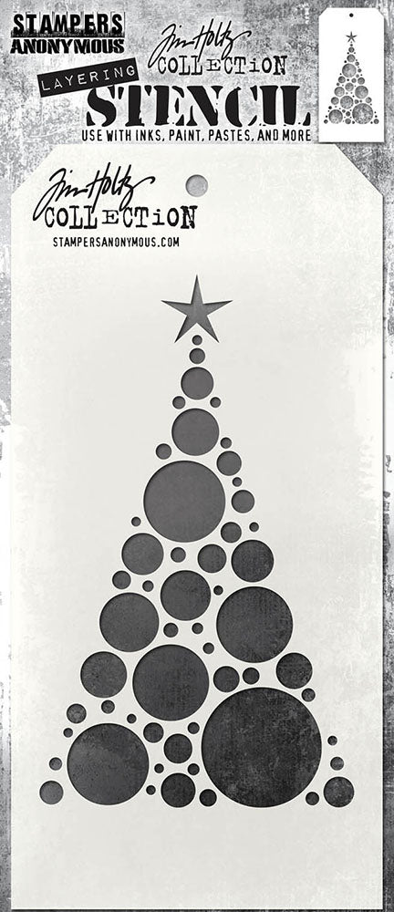 Tim Holtz MODERN TREES Christmas 2024 Layering Stencil 4 1/8" x 8 1/2" #THS187