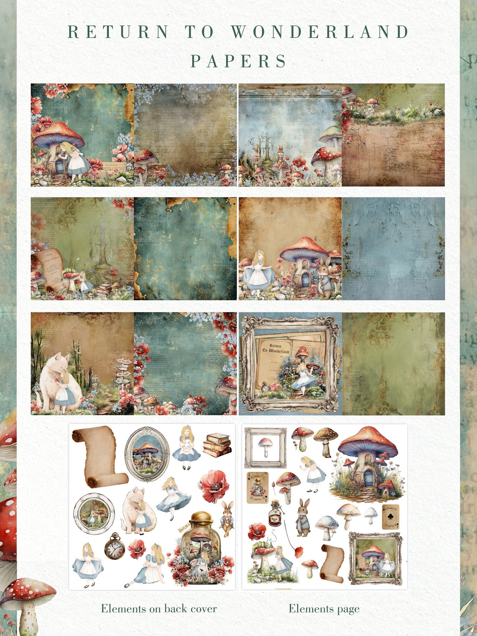 Prima RETURN TO WONDERLAND Alice Collection 6X6 Paper Pad #675639