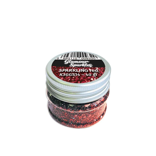 Stamperia SPARKLING RED Glamour Sparkles GLASS Glitter Vintage Look 40 gr #K3GGS14