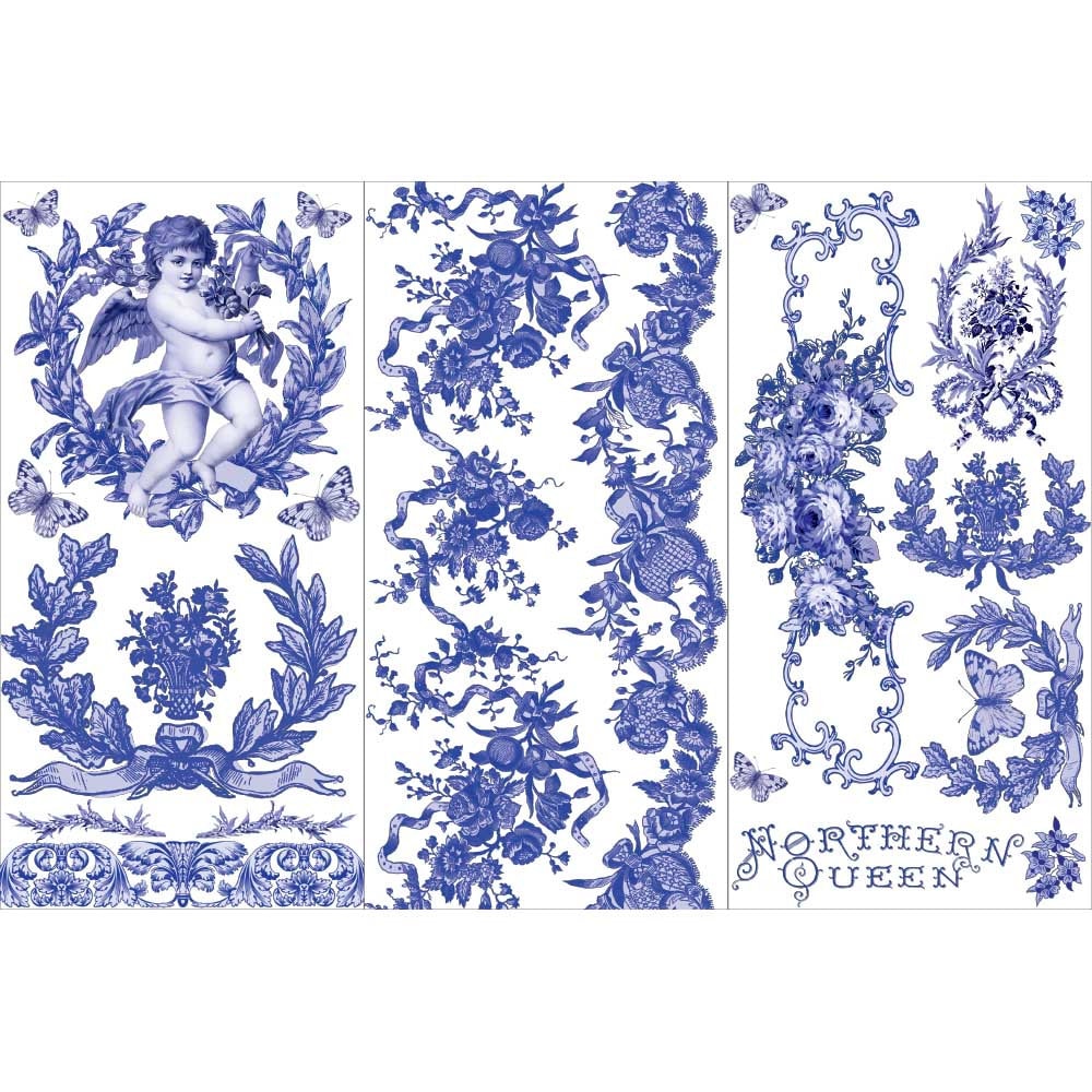 re-design Prima FRENCH BLUE 6X12 Decor Furniture Decal Transfers #656683