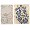 Re-Design with Prima STEAMPUNK HEARTS Finnabair Imaginarium Mould 5"x8" #969448