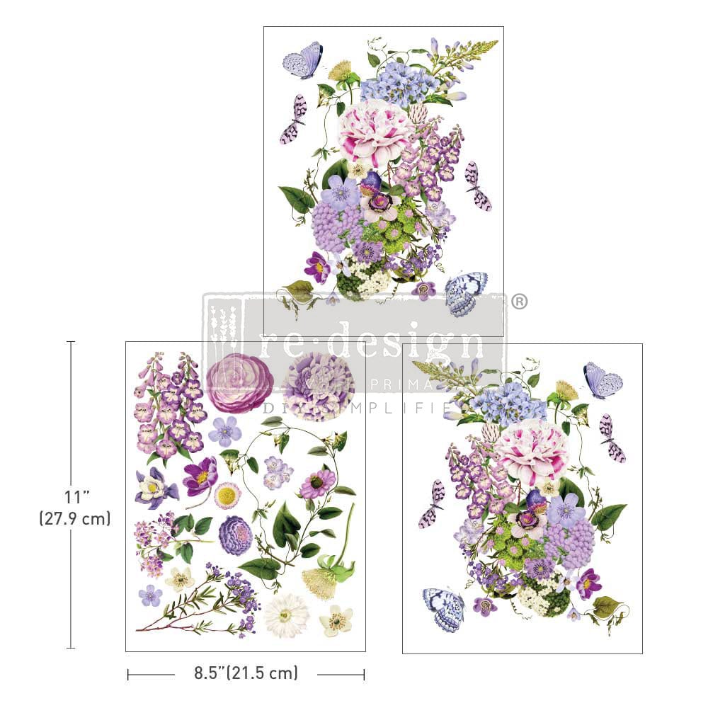 Re-design with Prima WILD AMOROUS 8.5 x 11 Decor Transfers 3 sheets #666057