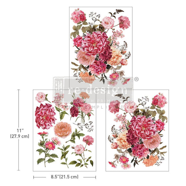 Re-design with Prima BRIGHT MEADOW 8.5"x11" Decor Transfers 3 sheets #665975