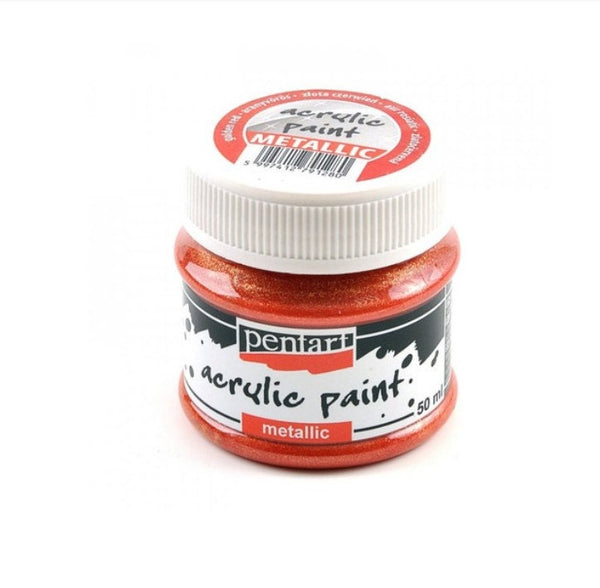 Pentart METALLIC Acrylic Paint GOLDEN RED 50 ml #29356