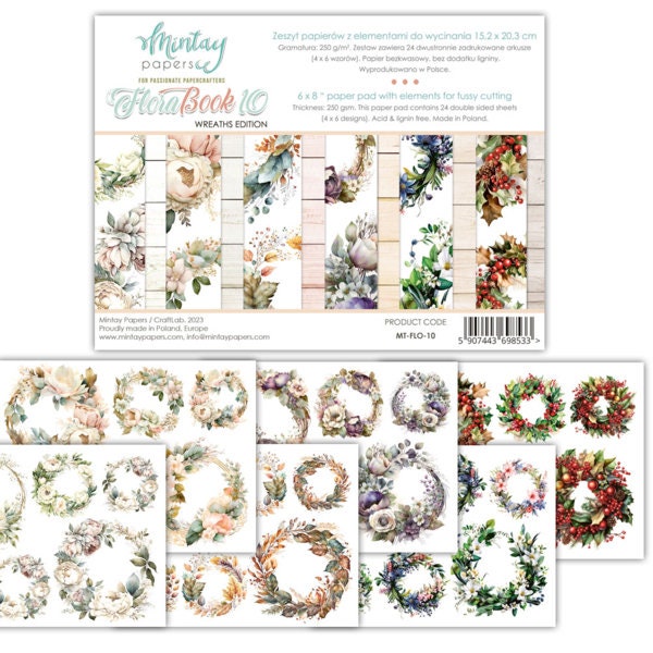 Mintay Flora Book 10 BOUQUETS Edition 6x8 Pad Fussy Cutting Elements #MT-FLO-10