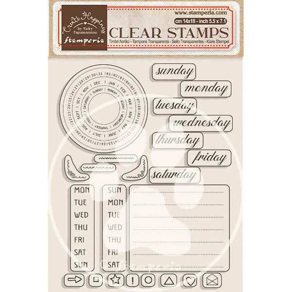 Stamperia Create Happiness CHRISTMAS Plus WEEKLY PLANNER Acrylic Stamps 14 x 18 cm #WTK179